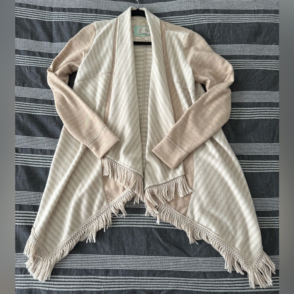 Anthropologie Saturday Sunday Open Fringe Cardigan - Womens Small